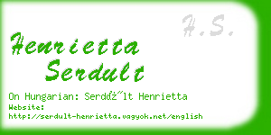 henrietta serdult business card